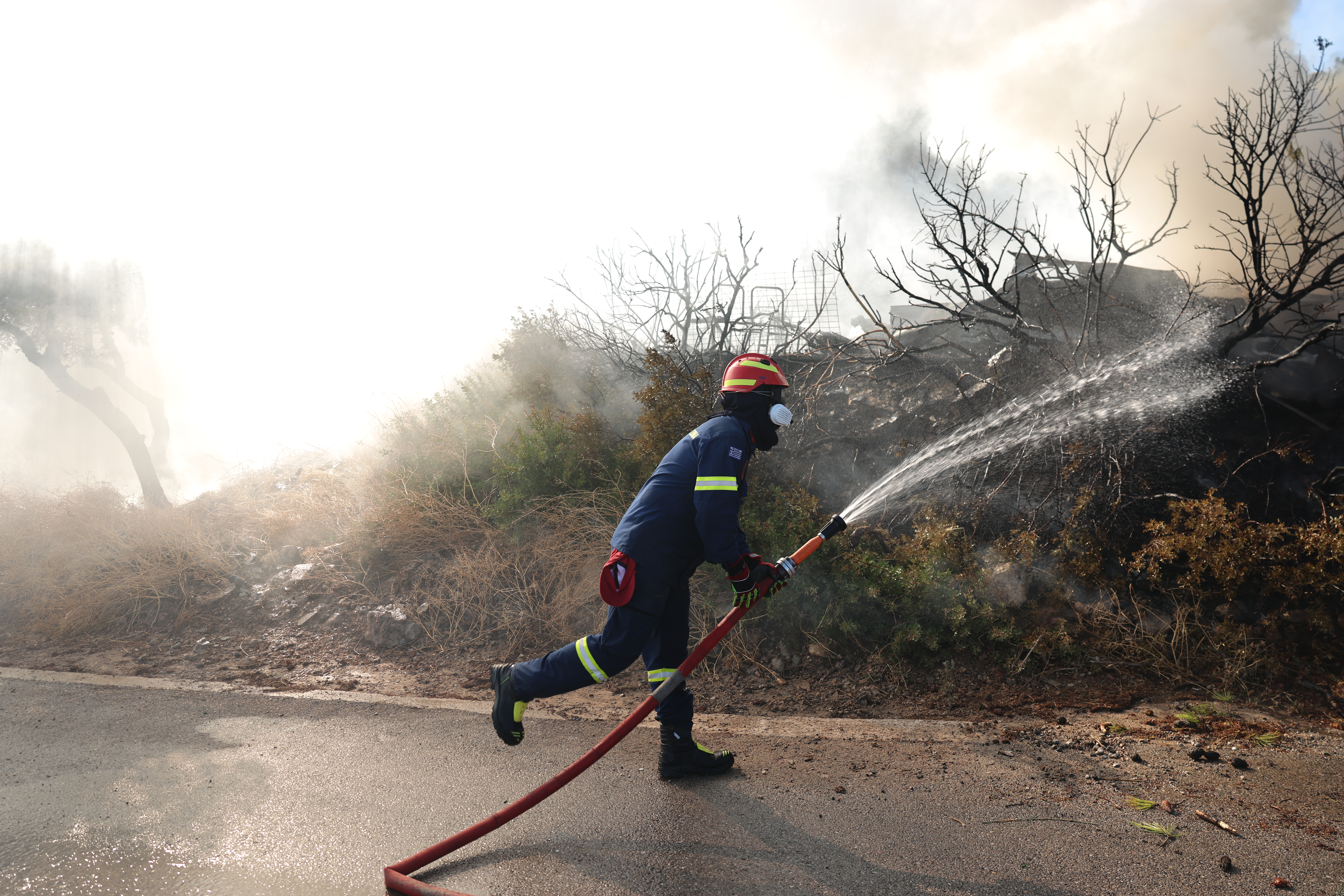 Φωτιά στη Σαλαμίνα: Καίει χαμηλή βλάστηση και απορρίμματα – Μήνυμα εκκένωσης από το 112