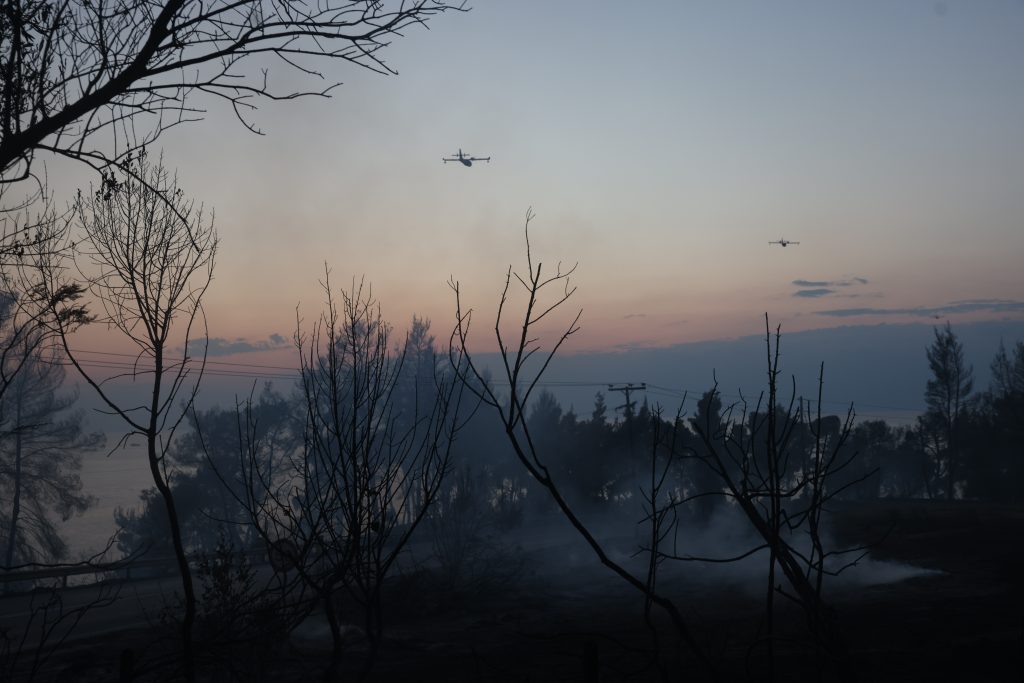 Βελτιωμένη η εικόνα της φωτιάς στη Σίβηρη Χαλκιδικής: «Μάχη» για τυχόν αναζωπυρώσεις