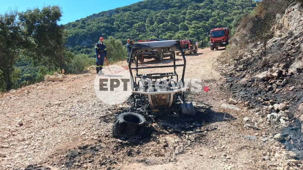 Φωτιά στον Μαραθιά Ζακύνθου: Από τετράτροχο τύπου «Beach Buggy» που τυλίχθηκε στις φλόγες