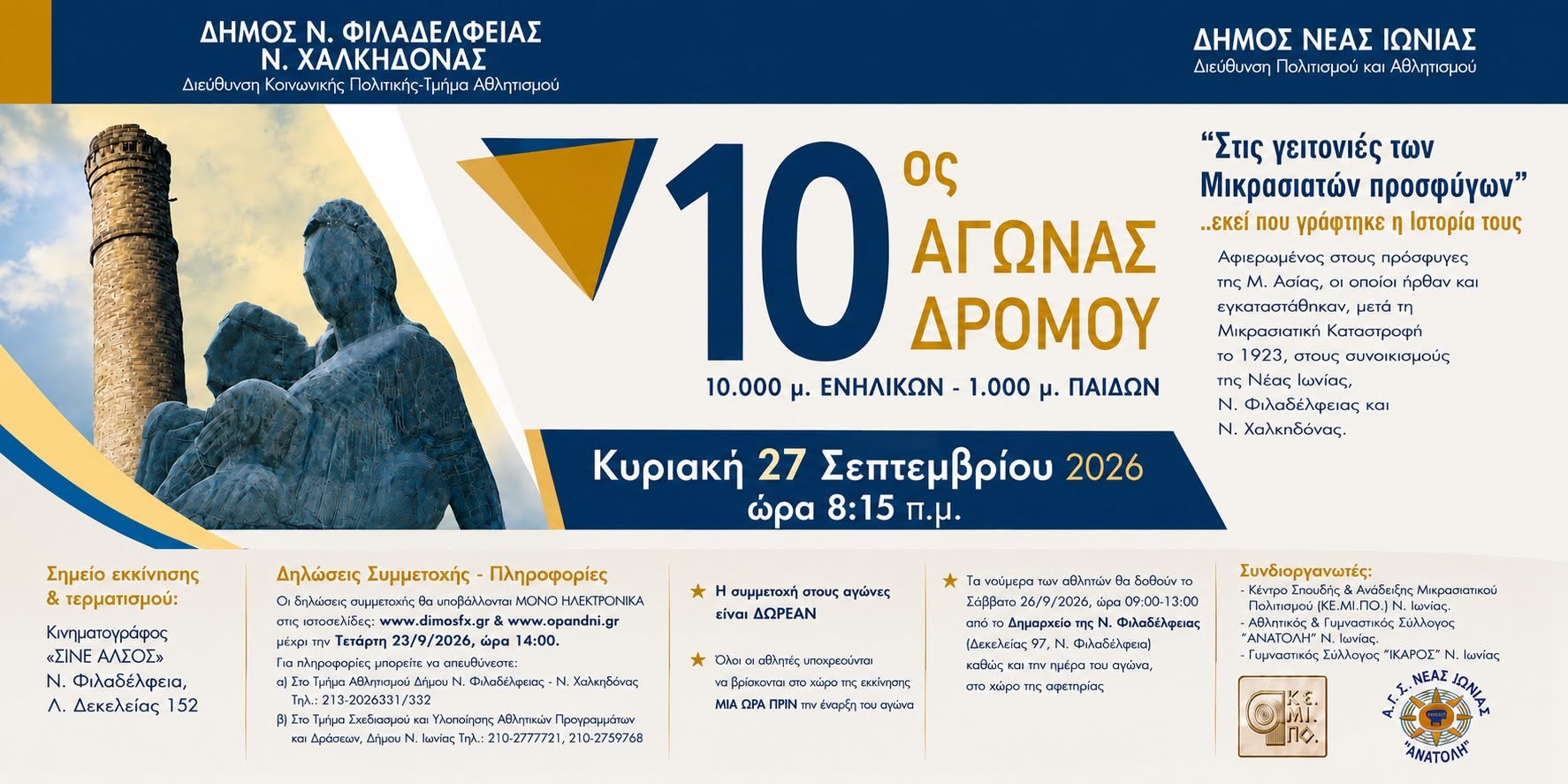 «Στις γειτονιές των Μικρασιατών Προσφύγων»: Αγώνας δρόμου «εκεί που γράφτηκε η Ιστορία τους»