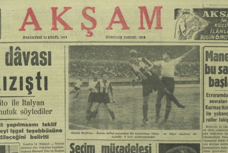 aksam To ταξίδι και οι αγώνες της ΑΕΚ στην Κωνσταντινούπολη τον Σεπτέμβριο του 1953
