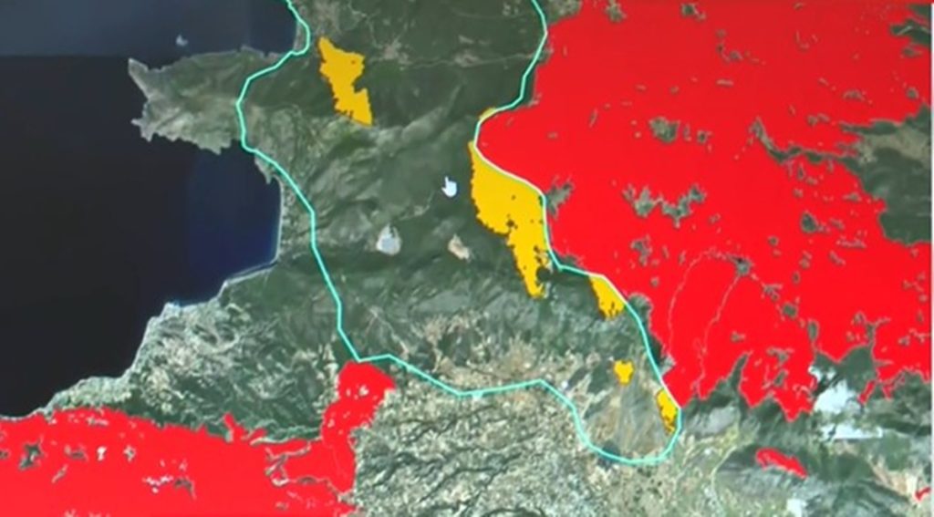 Η χαρτογράφηση των καμένων εκτάσεων σε Αττική και Βοιωτία – Δορυφορικές εικόνες αποτυπώνουν το μέγεθος της καταστροφής