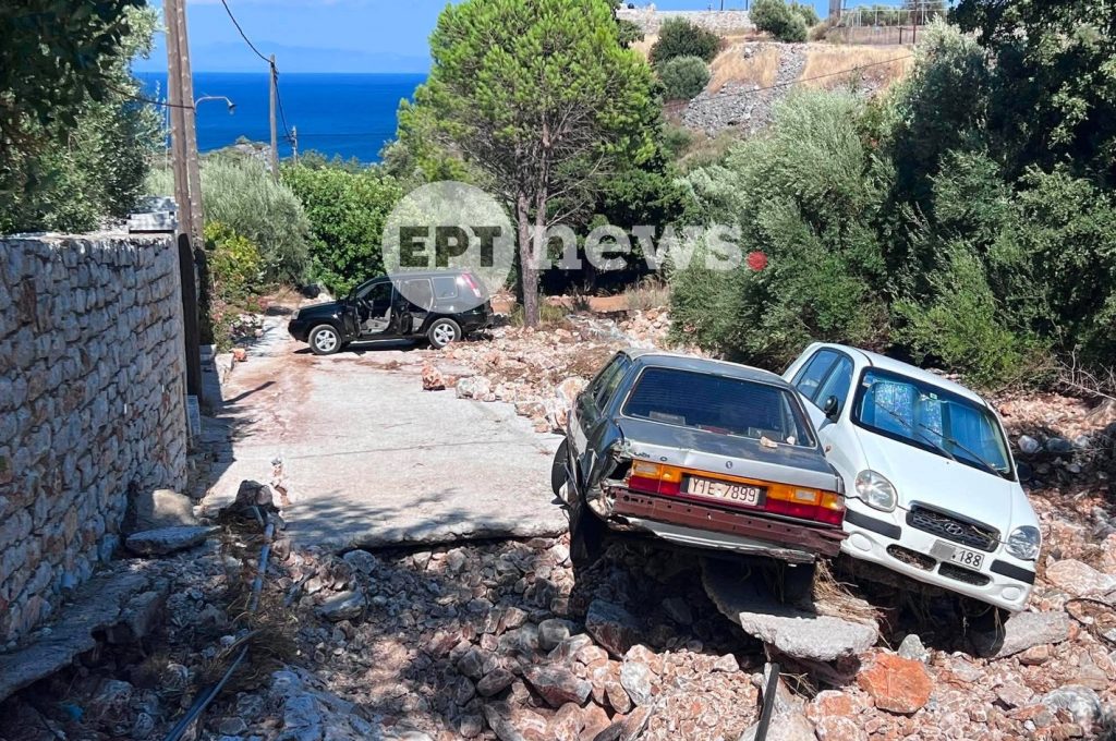 Μάνη: Εικόνες καταστροφής μετά τις πλημμύρες – Πάνω από 100 αυτοκίνητα εγκλωβίστηκαν στο Οίτυλο