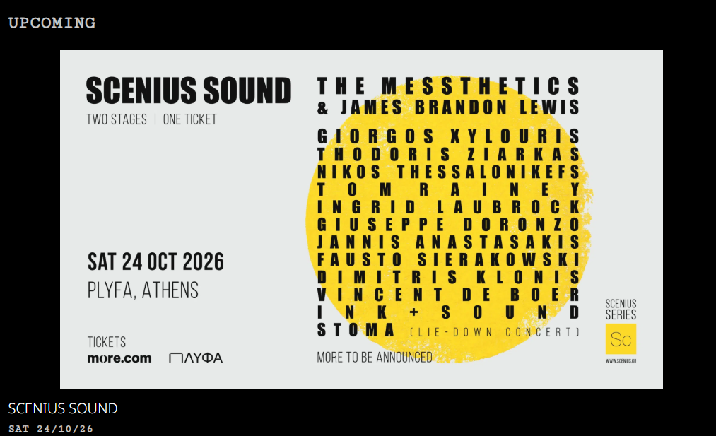 Scenius Sound 001 στο Πλύφα στις 24 Οκτωβρίου